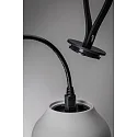 Lampe de table CLUTCH rond, contrôlable par Bluetooth, avec fonction de charge USB IP44, gris gradable