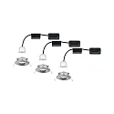 Paulmann Set of 3 LED Recessed luminaire NOVA MINI with Module COIN, IP44, fixed, iron brushed