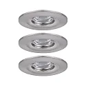 Paulmann Set of 3 LED Recessed luminaire NOVA MINI with Module COIN, IP44, fixed, iron brushed