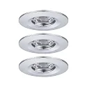 Paulmann Set of 3 LED Recessed luminaire NOVA MINI with Module COIN, IP44, fixed, chrome