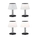 Paulmann Lampe de table solaire LILLESOL avec batterie, avec chaîne d'interrupteur à tirette IP44, acier inoxydable gradable