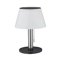 Paulmann Lampe de table solaire LILLESOL avec batterie, avec chaîne d'interrupteur à tirette IP44, acier inoxydable gradable