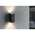 Paulmann outdoor wall luminaire FLAME UP & DOWN 2 flames, square, switchable IP44, anthracite 
