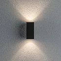 Paulmann outdoor wall luminaire FLAME UP & DOWN 2 flames, square, switchable IP44, anthracite 