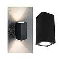 Paulmann outdoor wall luminaire FLAME UP & DOWN 2 flames, square, switchable IP44, anthracite 