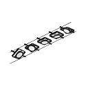Paulmann wire system MACLED 5-fold, chrome, black matt 