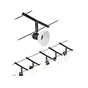 Paulmann wire system SHEELA 5-fold GU5,3, chrome, black matt 