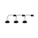 Paulmann Lumière encastrée NOVA COIN LED rond, pivotant, lot de 3 Coin IP23, noir mat  11W 460lm 2700K 100° 100° CRI >80