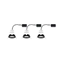 Paulmann recessed luminaire NOVA COIN LED round, rigid, set of 3 Coin IP44, black matt  11W 460lm 2700K 100° 100° CRI >80