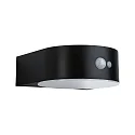 Paulmann Lampe murale solaire EILEEN PIR rond, avec interrupteur, avec détecteur de mouvement IP44, noir 