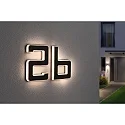 Paulmann Numéro de maison lumineux IP44, noir  