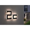 Paulmann Numéro de maison lumineux IP44, noir  