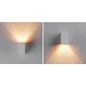 Paulmann outdoor wall luminaire FLAME UP OR DOWN 1 flame, square, switchable, insect friendly IP44, white 