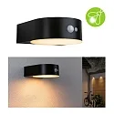 Lampe murale solaire EILEEN PIR rond, avec interrupteur, avec détecteur de mouvement IP44, noir 