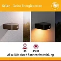 Lampe murale solaire EILEEN PIR rond, avec interrupteur, avec détecteur de mouvement IP44, noir 