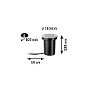 Paulmann Projecteur encastré GOLD LIGHT Ø 110MM rigide, passable, favorable aux insectes GU10 IP65, acier inoxydable brossé 