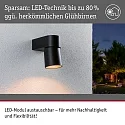 Luminaire mural d’extérieur KIMU commutable, pivotant à la cardan, favorable aux insectes IP44, anthrazit 