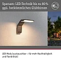 Luminaire mural d’extérieur ZERENA avec capteur, favorable aux insectes, résistant à l'air marin IP44, anthrazit 