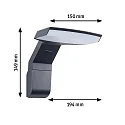 Luminaire mural d’extérieur ZERENA avec capteur, favorable aux insectes, résistant à l'air marin IP44, anthrazit 