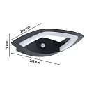 Luminaire mural d’extérieur AKENA PIR avec capteur, favorable aux insectes, résistant à l'air marin IP44, anthrazit 