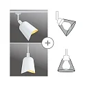 Paulmann shade ALVARO URail DecoSystems, gold matt, white