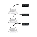Paulmann Plafonnier encastré CALLA IP65 pivotant, lot de 3 IP65, blanc mat 