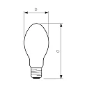 Philips Lampe à vapeur de sodium HST-E SON PIA PLUS E40 400W 55400lm 2000K CRI 25 gradable