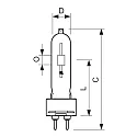 Philips Lampe halogène à vapeur métallique MASTER COLOUR CDM-T T19 G12 3000K CRI 80-89 