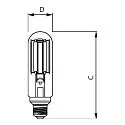 Philips LED forme tubulaire MASTER LED SON-T UE M 4KLM 19W 740 commutable clair E27 19W 4000lm 4000K 300° CRI >70  transparent