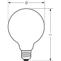 RADIUM Globe de filament d'ampoule STAR GLOBE DIM G120/F G120 terne E27 11W 1521lm 2700K 330° CRI >80 gradable