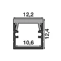 RADIUM profile XSMALL U F 12/12, black, white matt