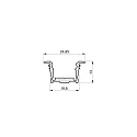 Profil d'aile SMALL - FOR 1 STRIP version pour montage encastré, couvert de poudre, blanche