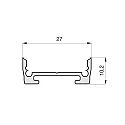 RADIUM U profile MEDIUM U-FLAT 27/10.2/B2C2 - 2M flat, surface-mounted version, black, anodised