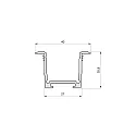 Profil d'aile MEDIUM WING 40/25.9/B2C2 - 2M version pour montage encastré, couvert de poudre, blanche