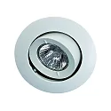 Rutec Plafonnier encastré MR16 pivotant à la cardan IP20, couvert de poudre, blanche