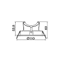Rutec Plafonnier encastré MR16 pivotant à la cardan IP20, couvert de poudre, blanche