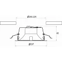 Rutec Downlight CYRA+ M - Ø 237MM / CRI80 rigide, multipower, on/off IP20, blanc trafic 
