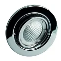 Lumière encastrée MR16 pivotant IP20, chrome