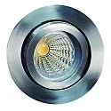 Lumière encastrée TULKA rond, pivotant IP20, acier inoxydable, scintillant