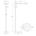 Rutec Projekt Lampadaire BRONWE direct / indirect, UGR < 19, avec variateur tactile IP20, aluminium blanc gradable