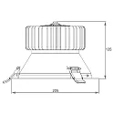 Rutec Projekt Projecteur encastré NINQITA COB 50W/1200MA 840 rond, rigide, courant constant IP40, blanche