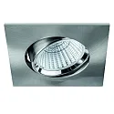 Plafonnier encastré BAN COB pivotant, carré, courant constant IP40, fer brossé gradable