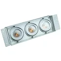 Plafonnier encastré VANYA 3 flammes, angulaire, pivotant, affleurant IP20, blanche gradable