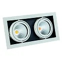 Lumière encastrée CORU-80K à 2 flammes, angulaire, pivotant à la cardan IP20, blanche gradable