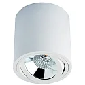 surface luminaire MELIMAR COB round, swivelling IP20, transparent, white, lacquered