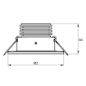 Rutec Projekt Plafonnier extérieur CIRDAN COB rigide, carré IP55, acier inoxydable gradable
