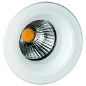 Plafonnier encastré HYELLE COB rond, rigide IP20, transparent, blanc mat