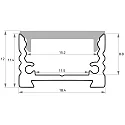 Rutec Projekt Profil en U UP18/12 / 2M, aluminium anodisé