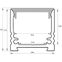 Rutec Projekt Profil en U UP18/12 / 2M, aluminium anodisé