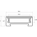 Rutec Projekt U profile FUP18/7 V2 / 2M flat, anodised aluminium